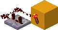 A redstone clock formed from a redstone torch and a repeater.