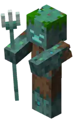 Drowned with Trident.png: Infobox image for Drowned the entity in Minecraft