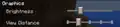 The brightness and view distance sliders.