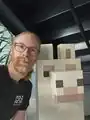 Jeb posing with a llama