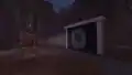 A projector crediting the map developers