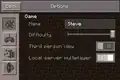 Options screen from v0.7.0 to v0.7.5.