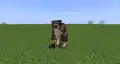 A tamed kangaroo with netherite armor from Alex's Mobs.