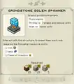 The grindstone golem spawner's journal information in the Campaign.