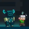 Warden chasing Alex holding the silence armor trim.