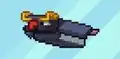 A belly sliding penguin