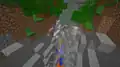 Jungle pyramid along with stronghold and mineshaft generated in one canyon.