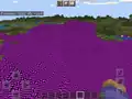 Blocks with missing textures seen in a broken custom biome in Bedrock Edition.