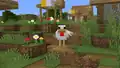 A chicken waving hello.
