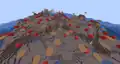 A mountainous mushroom island.
