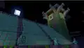 A copper golem statues in the house roof.