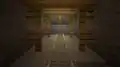 A mineshaft with rails.
