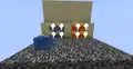 A screenshot displaying the way light blocks can prevent the flow of water and lava, as well as being waterlogged.