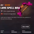 The love spell bow within the inventory.