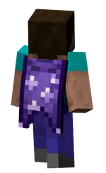 Amethyst Cape Worn MCD.png: Infobox image for Amethyst Cape the dungeons cosmetic in Minecraft
