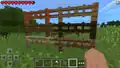 First screenshot of new types of fences in Pocket Edition.