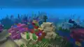Bubble columns naturally generated as part of an underwater ruin.