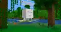 Happy Ghast leashed to a mob
