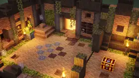 MCD Bamboo Cabin.png: Infobox image for Bamboo Cabin the dungeons mission in Minecraft