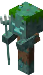 Baby Drowned with Trident.png: Infobox image for Drowned the entity in Minecraft