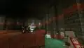 A breeze firing a wind charge at a player during the "upcoming features" presentation at Minecraft Live 2023.