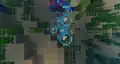 A player inside of an upward bubble column.