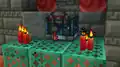 A trial key between two candles.