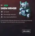 Snow armor within the inventory.