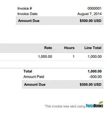 This is example in FreshBooks