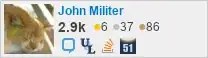 profile for John Militer on Stack Exchange, a network of free, community-driven Q&A sites