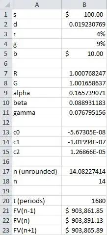 Spreadsheet results