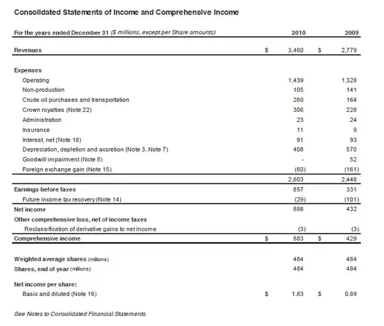 2011 Income Statement