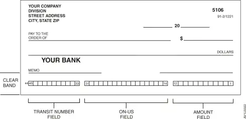MICR line on a check
