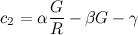 c_2 = α (G/R) - β G - γ