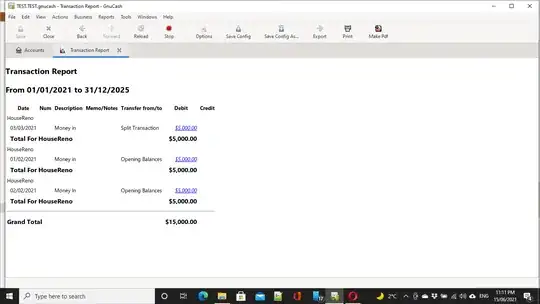 Transaction Report output