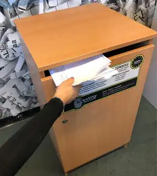 Secure paper collection bin