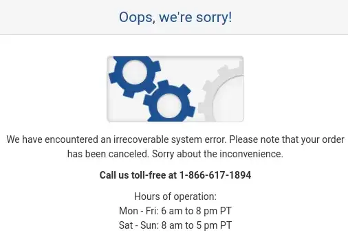 error message