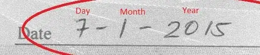 Picture of a check with the date filled in as January 7th 2015