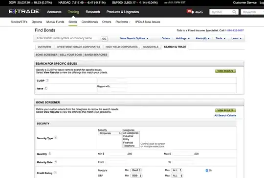 the etrade 'find bonds' screen