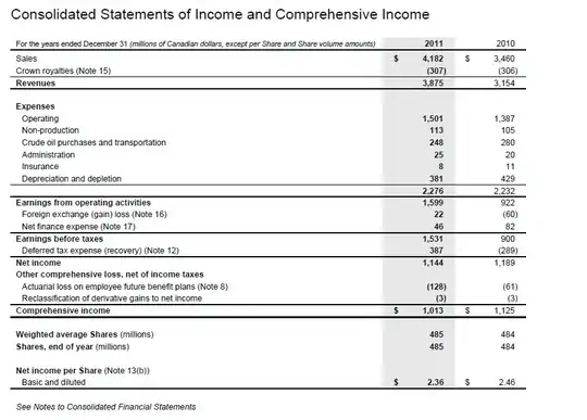 2010 Income Statement