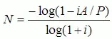 Number of payments formula