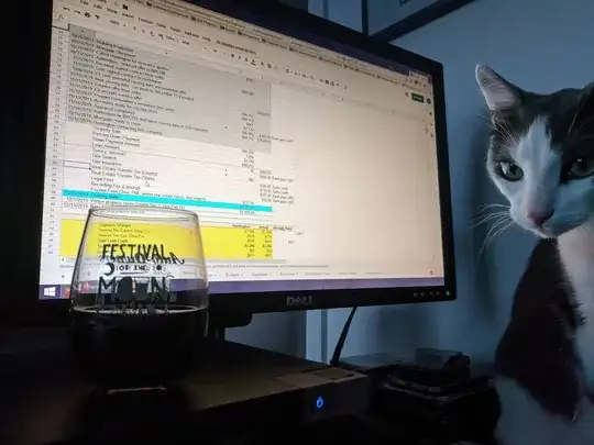 Screenshot of spreadsheet detailing mortgage costs