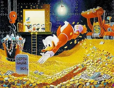 Uncle Scrooge goes swimming