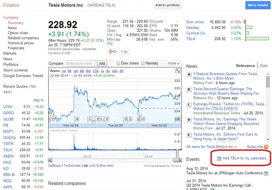 Google Finance screenshot