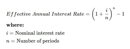 EAR, no fees taken into account