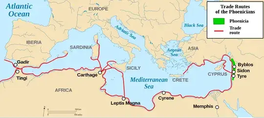 Phoenician Trade Routes Map