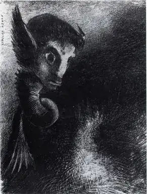 Redon's "La chimère regarde avec effroi toutes choses"