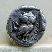 (photo of Athenian tetradrachm, displaying owl)