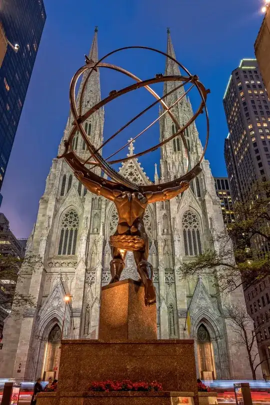 Atlas in Front of St Patrick's - Night