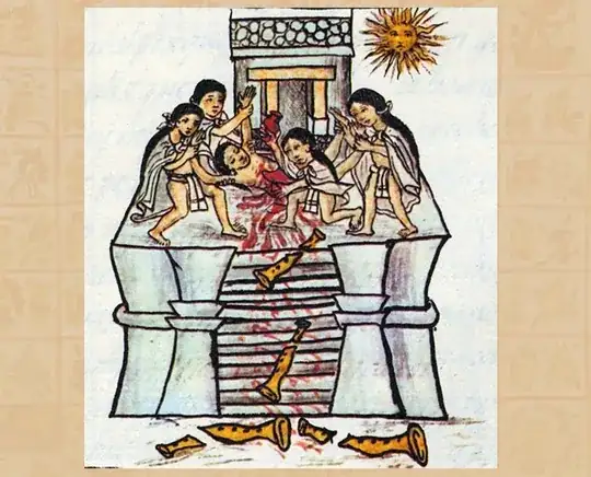 Picture of the breaking of the flutes from Sahagún's Codex Florentine